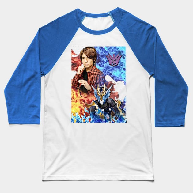 Kamen Rider Cross-Z Side-by-Side   (style #2) Baseball T-Shirt by BeatlesDiva